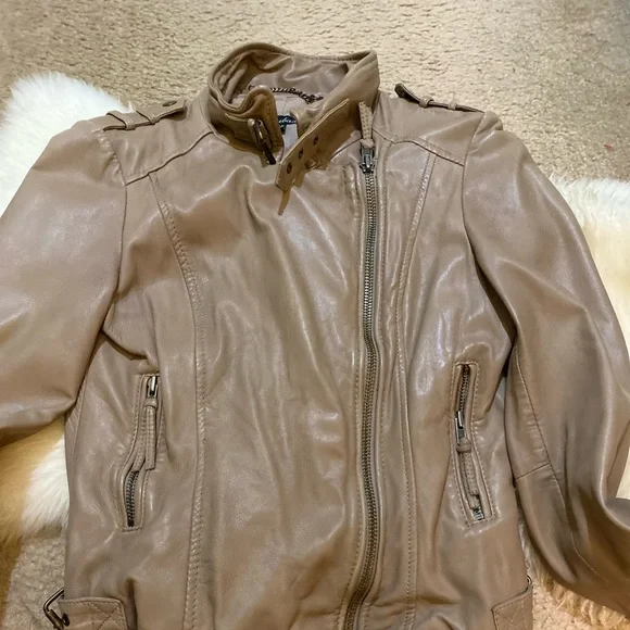 Muubaa Leather Bomber Jacket - Size 6 - Picture 4 of 6